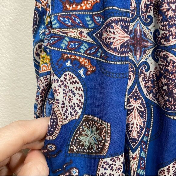Elevenses Anthropologie Blue Paisley Wide-Leg‎ Palazzo Pants Size XS - Picture 7 of 15